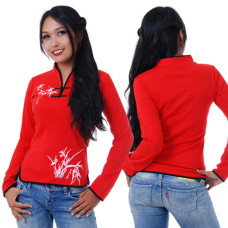Red Women Chinese top